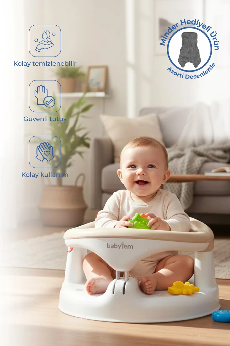 Babyjem Yandan Açılır Mama Oturağı + Minder 2'li Set